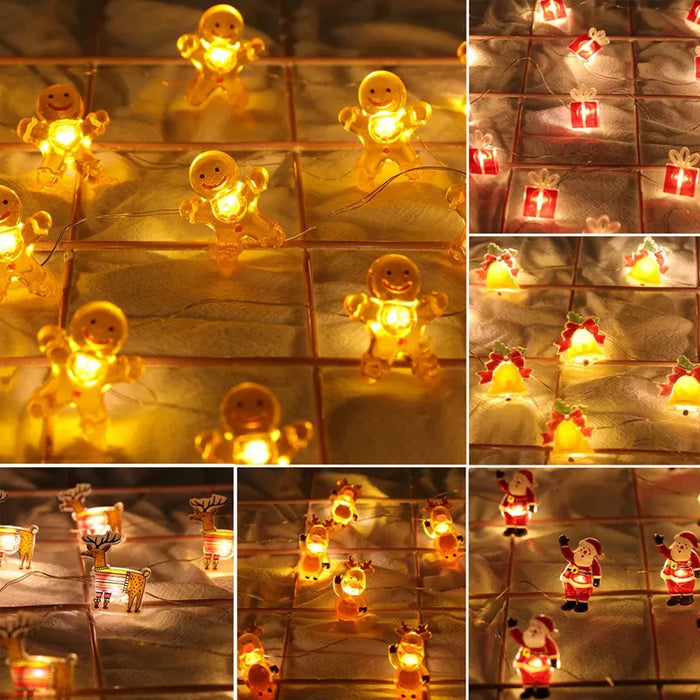 Christmas Santa Claus String Light Garland Xmas Tree Pendant