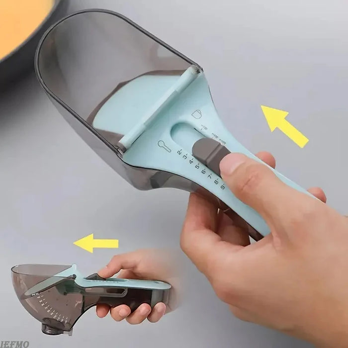 1Pc Adjustable Measuring Cup And Measuring Spoon Plastic Spoon Measuring Cup With Handle For Dry And Liquid Kitchen Tool