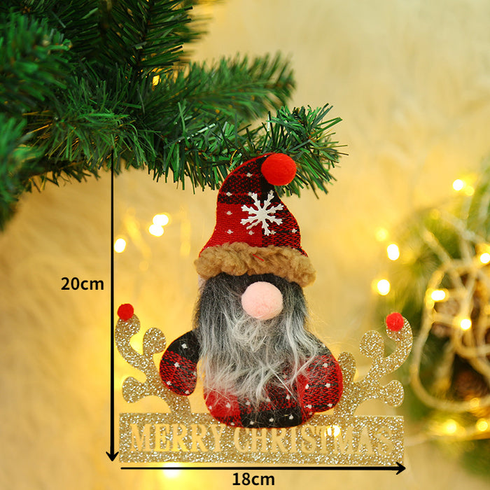 Christmas Santa Snowman Deer Doll Decoration