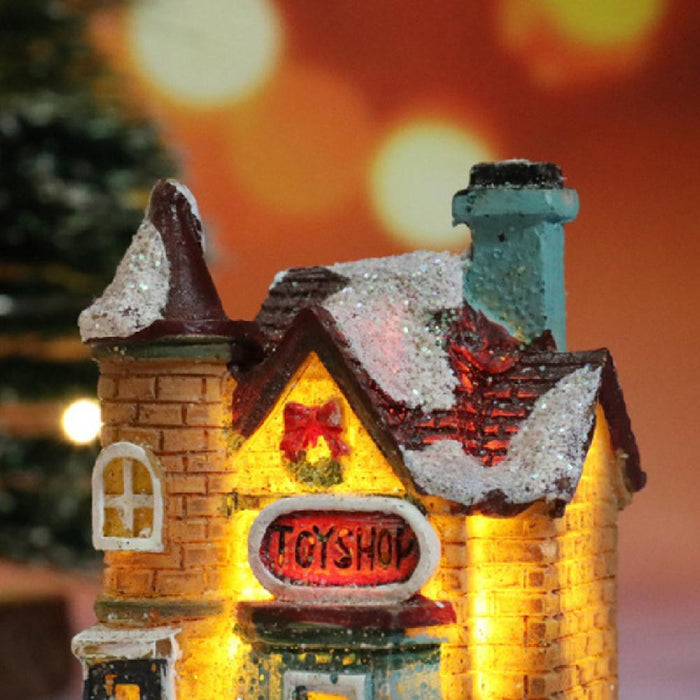 Resin Christmas House Figurine Tiny Resin House Village Miniature