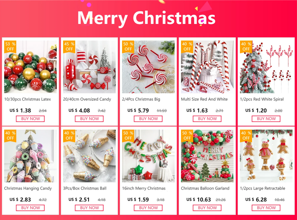 Christmas Hanging Candy Balls Ornament Donut Cupcake Ice Cream Cone