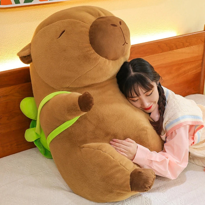Capybara Turtle Backpack 35Cm Plush Doll Capibala Soft Pillow Living Room Sofa Ornaments Online Celebrity Doll Children'S Gift