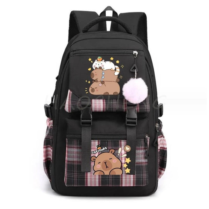 Backpack Lovely Capybara Print Women Laptop Computer Large Capacity School Backpacks for Girls Teenage Packsack 4 Color Gift