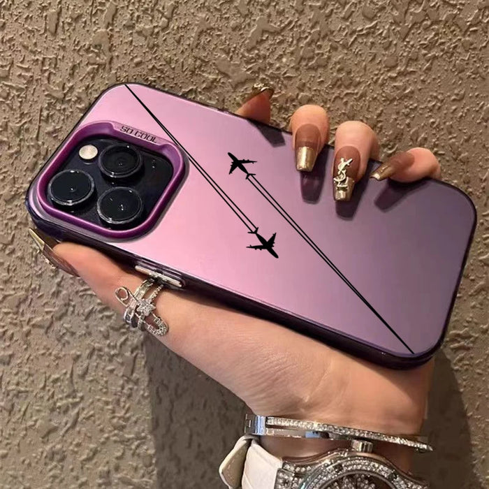 Travel-Inspired Airplane Route Design TPU Basic Case for iPhone 16 15 Pro Max 16E 14 13 12 11 XS X XR 7 8 Plus Hard Back Cover