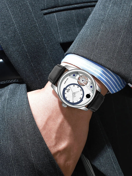 Set Gift Box for Men's Minimalist Business Watch Luxury Versatile Double Strap Detachable Watch Festival Gift