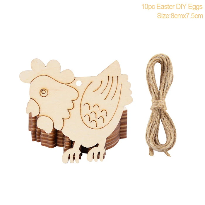 Easter Decoration for Home Wooden Easter Egg Holder Shelves DIY Craft Handmade Ornaments Kids Gift Happy Easter Party Decor 2025
