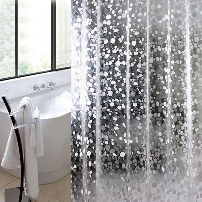 Pebble Shower Curtain Transparent Lining Waterproof Bathtub Bathing Cover Cobblestone Bathroom Bath Curtains Liner
