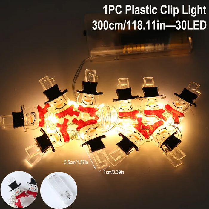 Christmas Santa Claus String Light Garland Xmas Tree Pendant