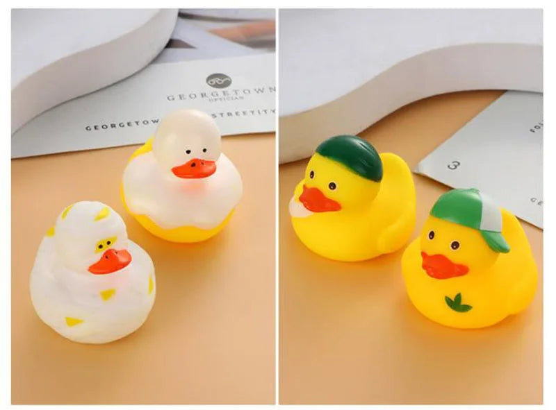1pcs Yellow Baby Duck Rubber Bath Toys for Toddler