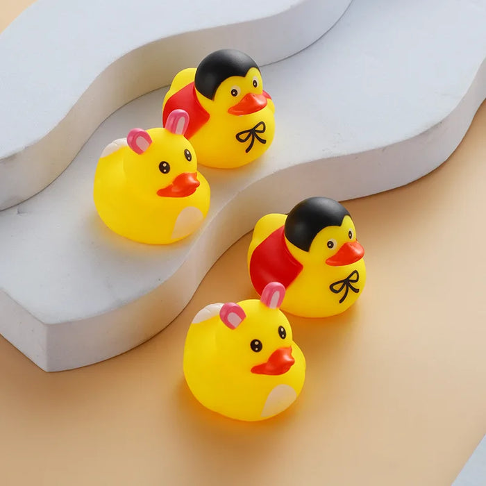 Cute Floating Little Yellow Duck with Squeeze Sound Baby Bath Toys