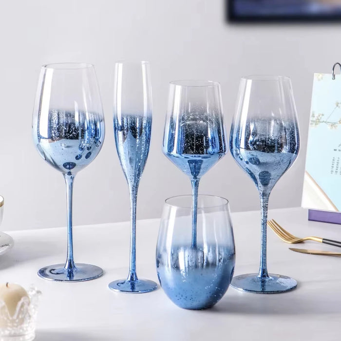 Blue Starry Sky Crystal Glass Goblet Red Wine Glass Mug Home High Value Party Grape Champagne Glass Cocktail Set Furniture Items
