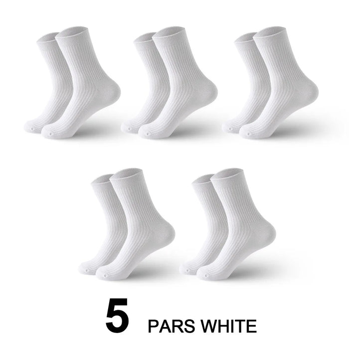HSS Brand 5 Pairs/Lot Men‘s Socks Cotton Casual Business Stripe Socks Deodorant Breathable Black White Travel Winter Socks Man