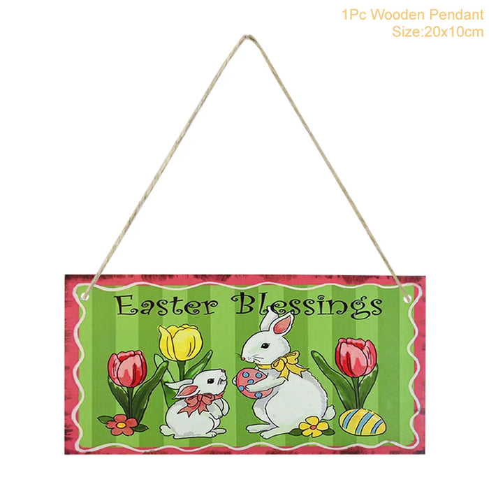Easter Decoration for Home Wooden Easter Egg Holder Shelves DIY Craft Handmade Ornaments Kids Gift Happy Easter Party Decor 2025