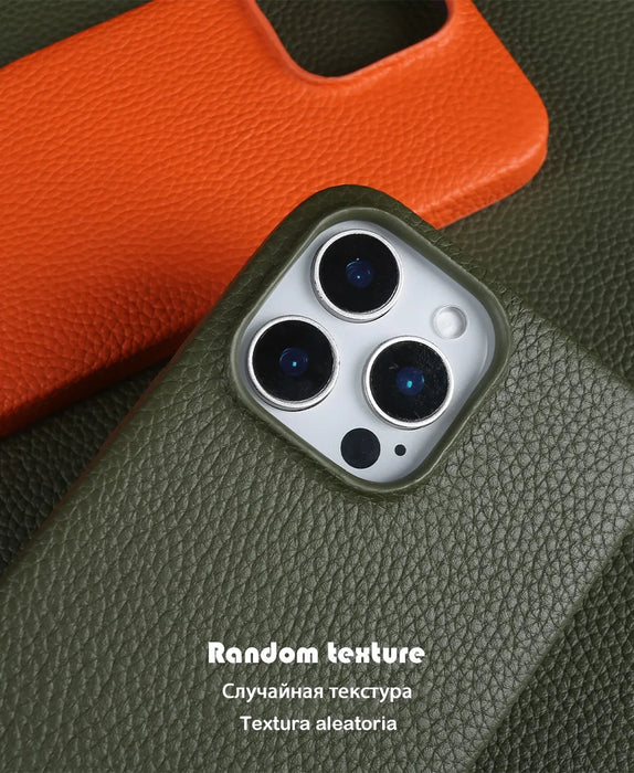 Luxury Magnetic Magsafe Genuine Leather Case For iP 16 Pro Max 15 14 13 12 11 Phone Cases Back Cover