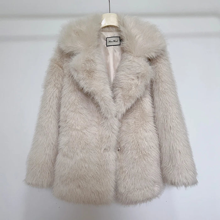 Luxury Brand Eco-coat Exclusive Fluffy Furry Faux Fur
