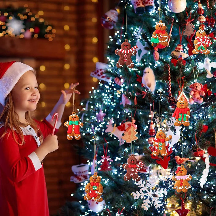 12/6PCS Gingerbread Christmas Pendant Xmas Tree Drop Ornament Kids Toys Gift Xmas New Year Decor Noel Decoration For Home