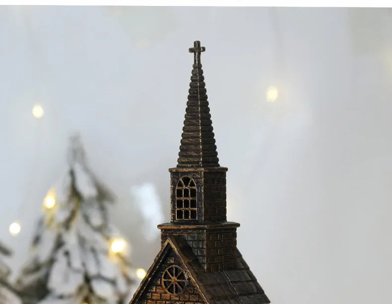 Christmas Light Up Church Decorative Battery Operated Lantern