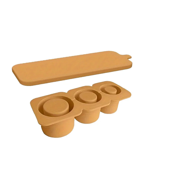 3-Grid Ice Cube Tray For Stanley 30/40 Oz Tumbler Cups Reusable Cylinder Silicone Ice Cube Molds With Lid For Drink Juice Coffee