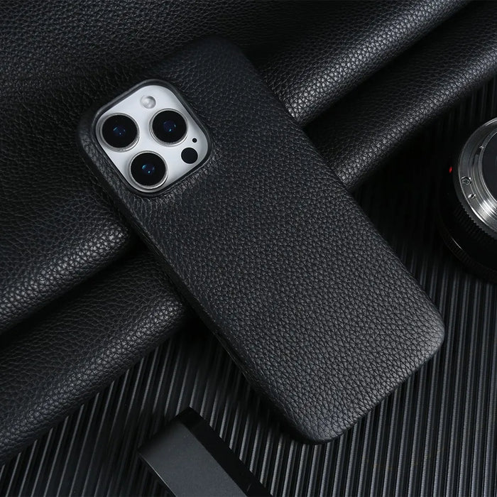 Luxury Magnetic Magsafe Genuine Leather Case For iP 16 Pro Max 15 14 13 12 11 Phone Cases Back Cover
