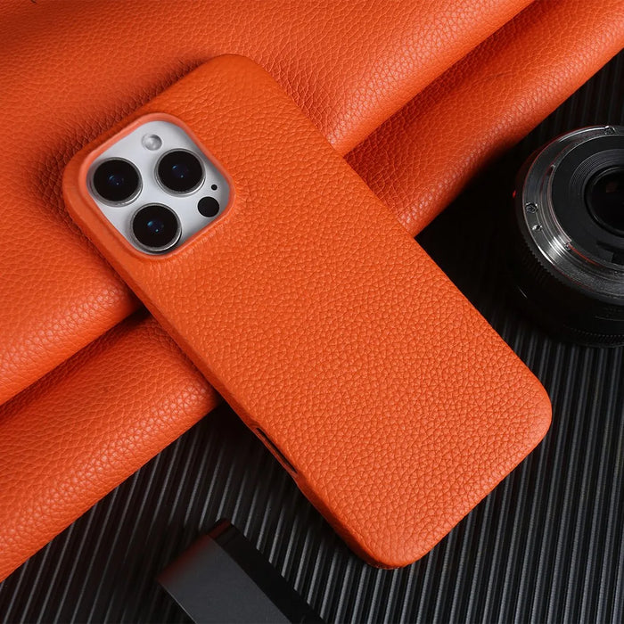 Luxury Magnetic Magsafe Genuine Leather Case For iP 16 Pro Max 15 14 13 12 11 Phone Cases Back Cover