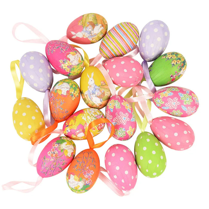 Easter Decoration for Home Wooden Easter Egg Holder Shelves DIY Craft Handmade Ornaments Kids Gift Happy Easter Party Decor 2025
