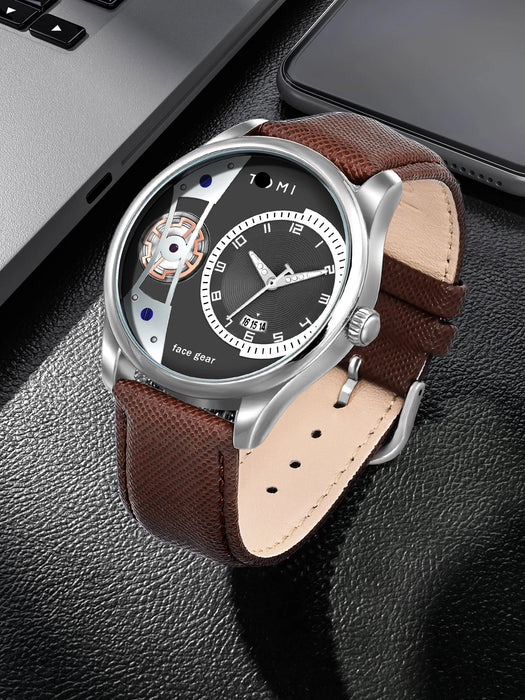 Set Gift Box for Men's Minimalist Business Watch Luxury Versatile Double Strap Detachable Watch Festival Gift