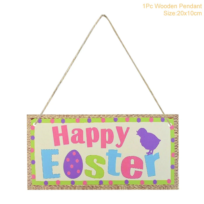 Easter Decoration for Home Wooden Easter Egg Holder Shelves DIY Craft Handmade Ornaments Kids Gift Happy Easter Party Decor 2025