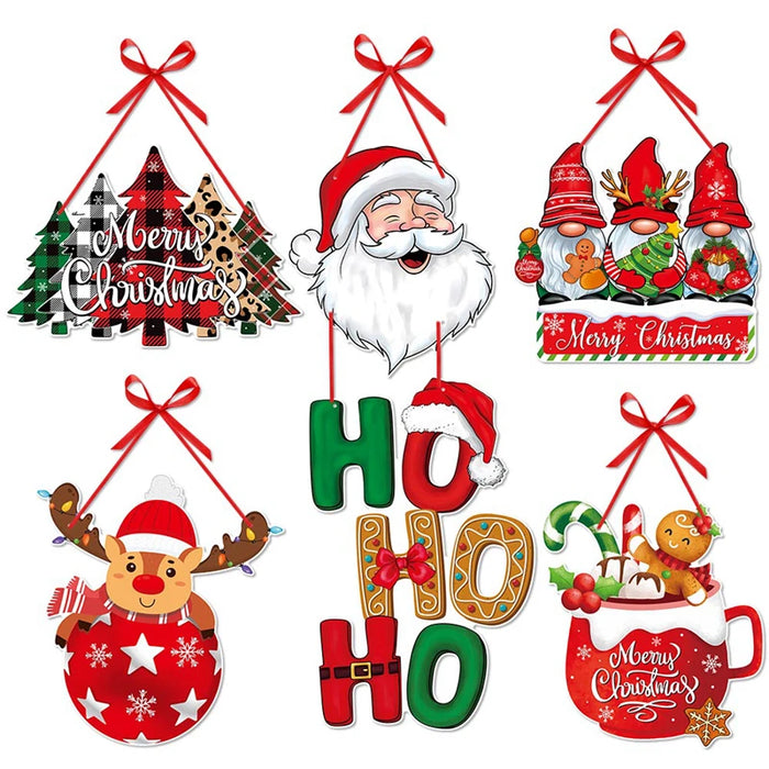 Merry Christmas Door Hanger New Year Party Pendants Xmas Tree