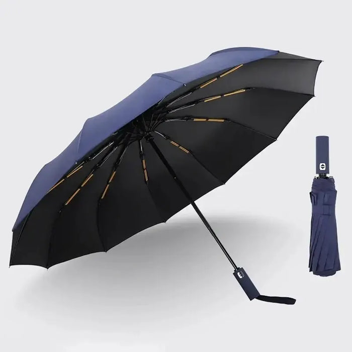 12 Bone Black Glue Fully Automatic Folding Umbrella