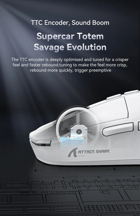 Attack Shark X6 PAW3395 Bluetooth Mouse,Tri-Mode Connection,RGB Touch Magnetic Charging Base
