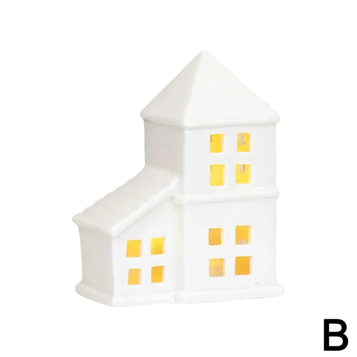 Christmas Village Lighted Ceramic Houses Indoor Ornaments christmas Holiday