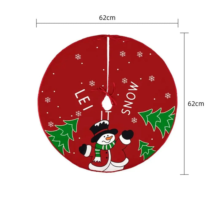 62CM Cartoon Christmas Tree Skirt Crafts Tree Surround Base Set