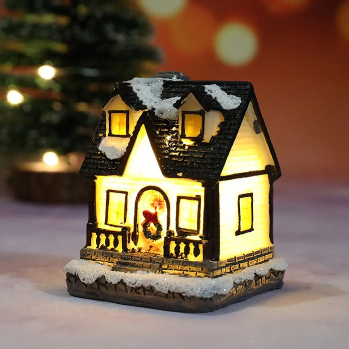 Brightness LED Light Up Small Village House Scene Christmas Decor Ornament 2024 New Year Home Decor Navidad