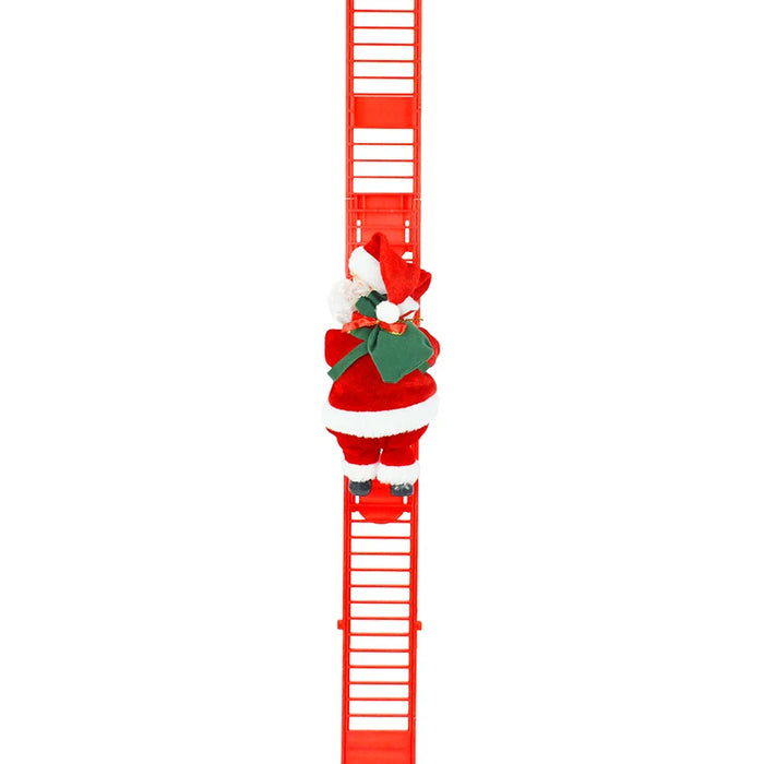 Santa Claus Doll Climbing Ladder with Music Christmas Tree Ornaments