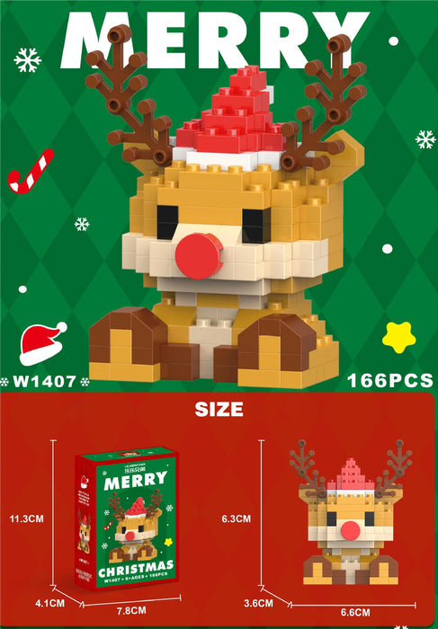 Christmas Gifts Micro Building Block Series Santa Claus Reindeer Puzzle Assembling Bricks Table Decoration Toys Children Kids