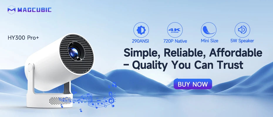 Magcubic Projector HY300 PRO 4K Android 11 Dual Wifi6 290ANSI Allwinner H713 BT5.0 1080P 1280*720P Home Cinema Outdoor Projetor