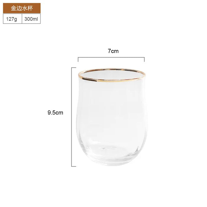 Golden Edge Ripple Champagne Wine Glass Colourful Home Transparent Lead Free Crystal Cocktail Glasses Whiskey Juice Drinking Cup