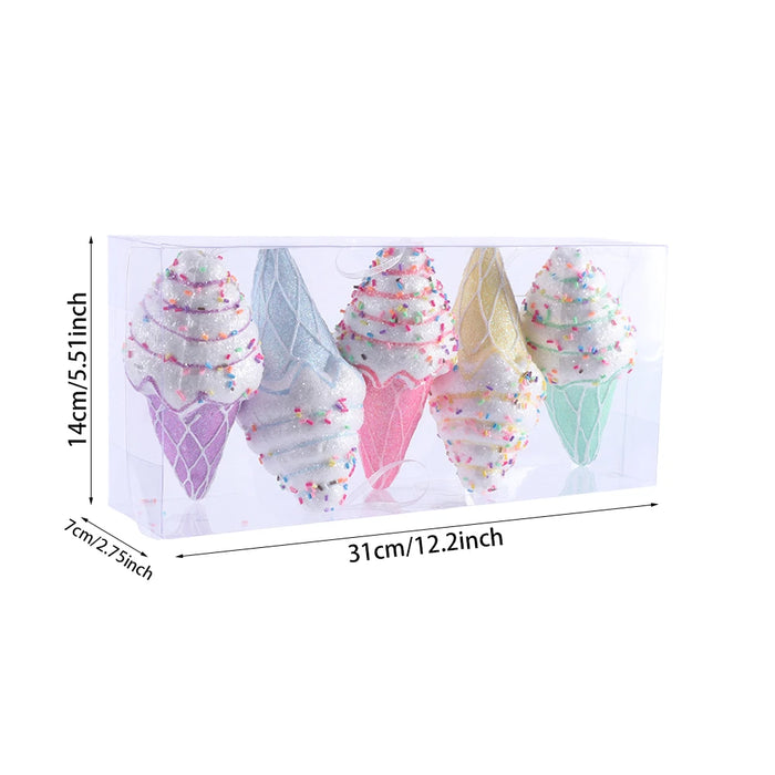 Mix Cute Candy Donuts Cupcake Ice Cream Cone Christmas Ornaments