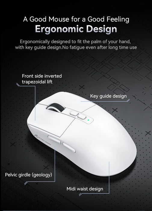 Attack Shark X6 PAW3395 Bluetooth Mouse,Tri-Mode Connection,RGB Touch Magnetic Charging Base