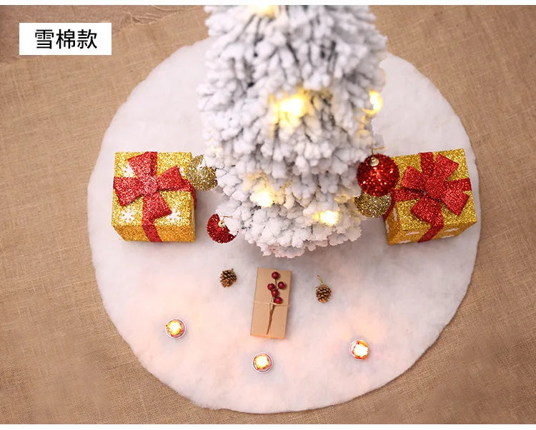 Christmas Christmas tree skirt base decoration pure white plush carpet