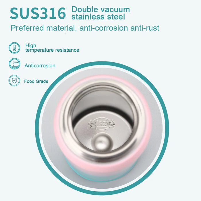 New 500ml Thermos Flask Double Vacuum 316 Stainless Steel Sports Water Bottles For Girls Portable Leakproof Keeps Cold And Heat