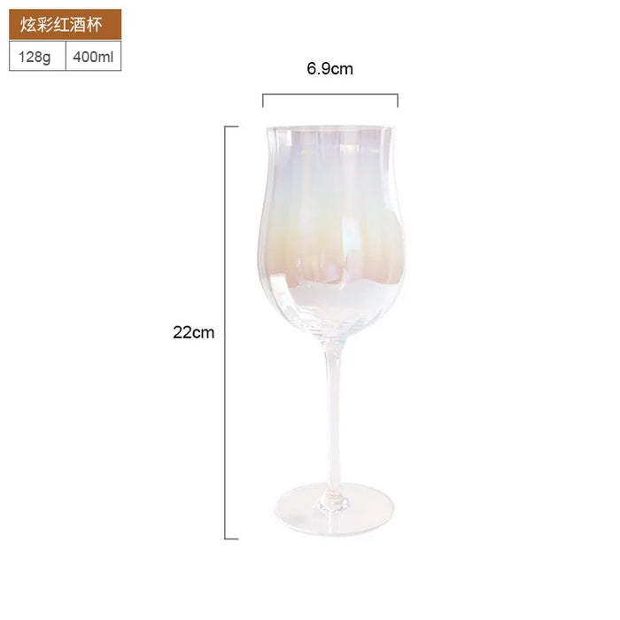 Golden Edge Ripple Champagne Wine Glass Colourful Home Transparent Lead Free Crystal Cocktail Glasses Whiskey Juice Drinking Cup