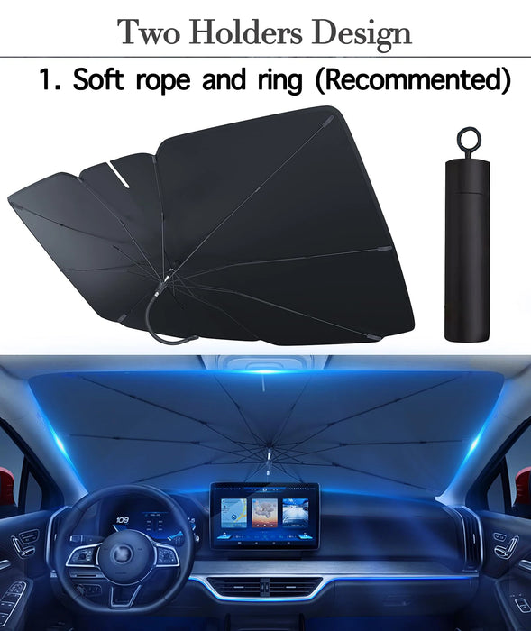 2025 Car Windshield Sunshade Foldable Umbrella Sun Shade Front Window Cover for UV Ray Block Heat Portable Protector Parasol