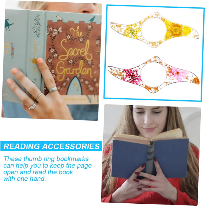 Exquisite Dried Flowers Thumb Book Support Book Page Holder Reading Aid Convenient Bookmark Book Accessories for School Office