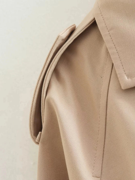Belt Cropped Trench Spring Jacket
