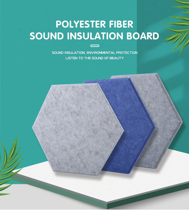 12 Pcs Hexagon Polyester Acoustic Panel Sound Proof Soundproofing Wall Panels Wall Decor For Kids Rooms Nursery Office Stickers