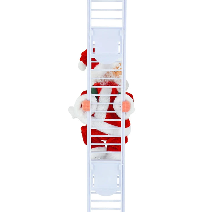 Santa Claus Doll Climbing Ladder with Music Christmas Tree Ornaments