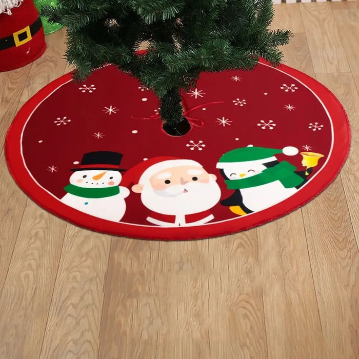62CM Cartoon Christmas Tree Skirt Crafts Tree Surround Base Set