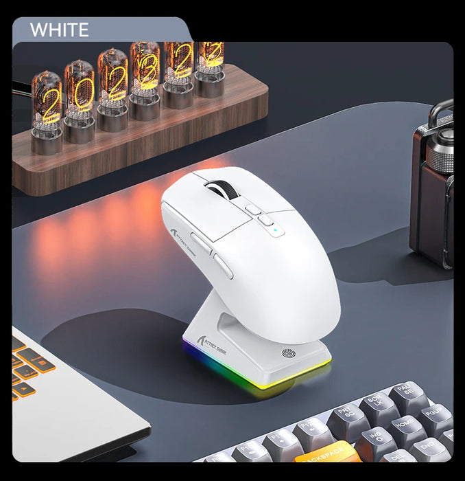 Attack Shark X6 PAW3395 Bluetooth Mouse,Tri-Mode Connection,RGB Touch Magnetic Charging Base