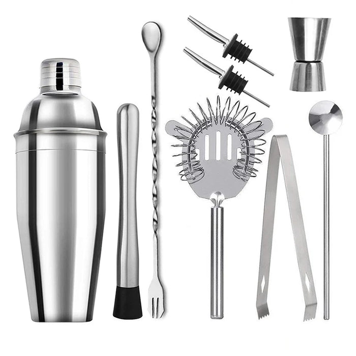 6/7/10pcs Stainless Steel Cocktail Shaker Bartending Tools Bartender Kit Martini Sharker Drink Mixer Set With Storage Bag